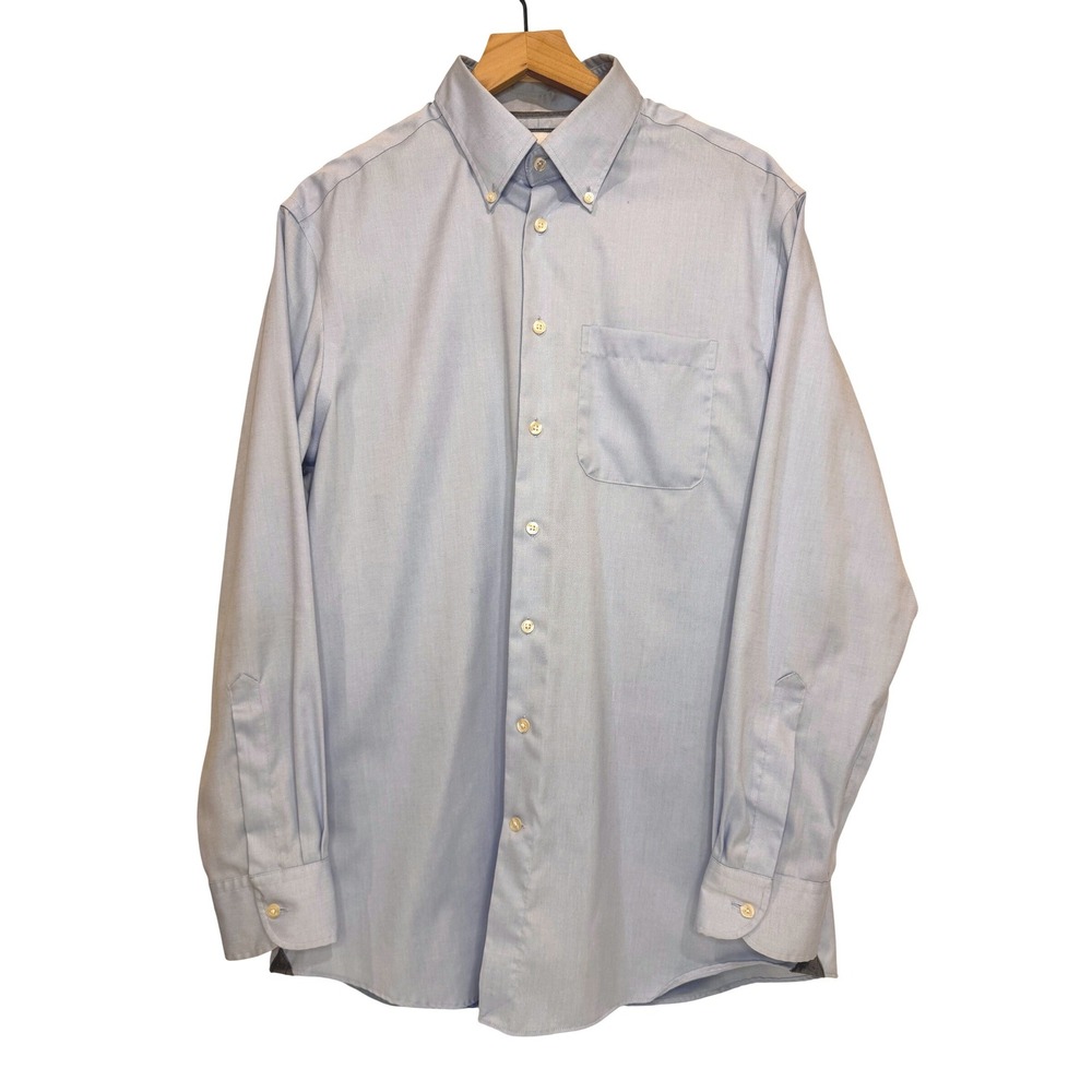 Charles Tyrwhitt Slim Fit Men's Dress Shirt‎ Size 16.5 35 Non Iron  Preppy Blue